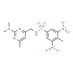 ChemSpider 2D Image | N-{[2-(Dimethylamino)-6-methyl-4-pyrimidinyl]methyl}-4-methyl-3,5-dinitrobenzenesulfonamide | C15H18N6O6S