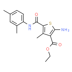 ChemSpider 2D Image | Ethyl 2-amino-5-(2,4-dimethylphenylcarbamoyl)-4-methylthiophene-3-carboxylate | C17H20N2O3S