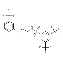 ChemSpider 2D Image | 3,5-Bis(trifluoromethyl)-N-{2-[3-(trifluoromethyl)phenoxy]ethyl}benzenesulfonamide | C17H12F9NO3S