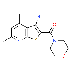 ChemSpider 2D Image | 4,6-dimethyl-2-(morpholin-4-ylcarbonyl)thieno[2,3-b]pyridin-3-amine | C14H17N3O2S