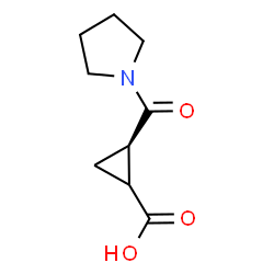 ChemSpider 2D Image | (2R)-2-(1-Pyrrolidinylcarbonyl)cyclopropanecarboxylic acid | C9H13NO3