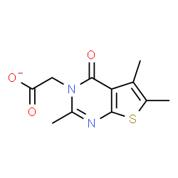 ChemSpider 2D Image | (2,5,6-Trimethyl-4-oxothieno[2,3-d]pyrimidin-3(4H)-yl)acetate | C11H11N2O3S