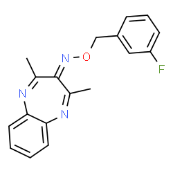 ChemSpider 2D Image | N-[(3-Fluorobenzyl)oxy]-2,4-dimethyl-3H-1,5-benzodiazepin-3-imine | C18H16FN3O