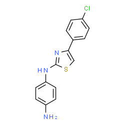 ChemSpider 2D Image | N-[4-(4-Chlorophenyl)-1,3-thiazol-2-yl]-1,4-benzenediamine | C15H12ClN3S