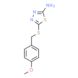 ChemSpider 2D Image | 5-[(4-Methoxybenzyl)sulfanyl]-1,3,4-thiadiazol-2-amine | C10H11N3OS2