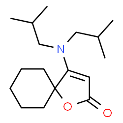ChemSpider 2D Image | 4-(Diisobutylamino)-1-oxaspiro[4.5]dec-3-en-2-one | C17H29NO2