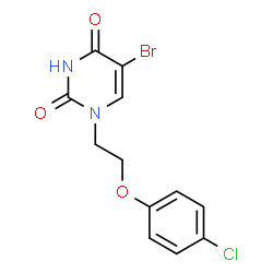 ChemSpider 2D Image | 5-Bromo-1-[2-(4-chlorophenoxy)ethyl]-2,4(1H,3H)-pyrimidinedione | C12H10BrClN2O3