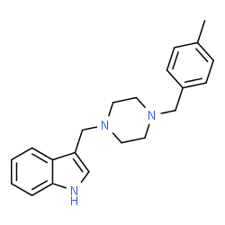 ChemSpider 2D Image | 3-{[4-(4-Methylbenzyl)-1-piperazinyl]methyl}-1H-indole | C21H25N3
