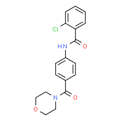 ChemSpider 2D Image | 2-Chloro-N-[4-(4-morpholinylcarbonyl)phenyl]benzamide | C18H17ClN2O3