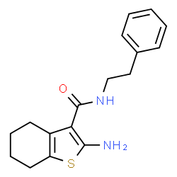 ChemSpider 2D Image | 2-Amino-4,5,6,7-tetrahydro-N-(2-phenylethyl)benzo[b]thiophene-3-carboxamide | C17H20N2OS