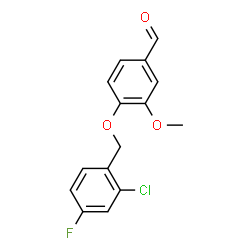 ChemSpider 2D Image | 4-[(2-Chloro-4-fluorobenzyl)oxy]-3-methoxybenzaldehyde | C15H12ClFO3