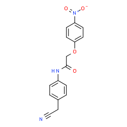 ChemSpider 2D Image | N-[4-(Cyanomethyl)phenyl]-2-(4-nitrophenoxy)acetamide | C16H13N3O4