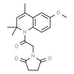 ChemSpider 2D Image | 1-[2-(6-Methoxy-2,2,4-trimethyl-1(2H)-quinolinyl)-2-oxoethyl]-2,5-pyrrolidinedione | C19H22N2O4