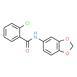 ChemSpider 2D Image | N-(1,3-Benzodioxol-5-yl)-2-chlorobenzamide | C14H10ClNO3