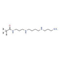 ChemSpider 2D Image | N-[3-({4-[(3-Aminopropyl)amino]butyl}amino)propyl](~2~H_3_)acetamide | C12H25D3N4O