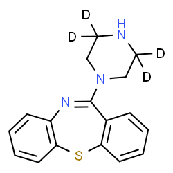 ChemSpider 2D Image | 11-[(3,3,5,5-~2~H_4_)-1-Piperazinyl]dibenzo[b,f][1,4]thiazepine | C17H13D4N3S