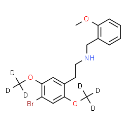 ChemSpider 2D Image | 2-{4-Bromo-2,5-bis[(~2~H_3_)methyloxy]phenyl}-N-(2-methoxybenzyl)ethanamine | C18H16D6BrNO3