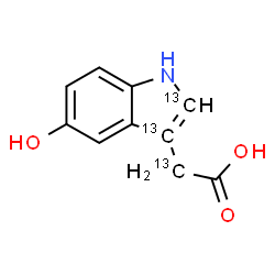 ChemSpider 2D Image | [5-Hydroxy(2,3-~13~C_2_)-1H-indol-3-yl](2-~13~C)acetic acid | C713C3H9NO3