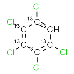 ChemSpider 2D Image | 1,2,3,4,5-Pentachloro(~13~C_6_)benzene | 13C6HCl5
