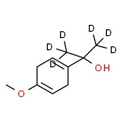 ChemSpider 2D Image | 2-(4-Methoxy-1,4-cyclohexadien-1-yl)-2-(~2~H_6_)propanol | C10H10D6O2