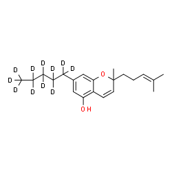 ChemSpider 2D Image | 2-Methyl-2-(4-methyl-3-penten-1-yl)-7-(~2~H_11_)pentyl-2H-chromen-5-ol | C21H19D11O2