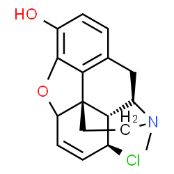 ChemSpider 2D Image | (8beta)-8-Chloro-17-methyl-6,7-didehydro-4,5-epoxymorphinan-3-ol | C17H18ClNO2