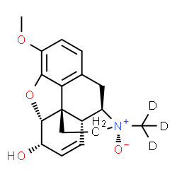 ChemSpider 2D Image | (1S,4R,5R,13R,14S,17R)-10-Methoxy-4-(~2~H_3_)methyl-12-oxa-4-azapentacyclo[9.6.1.0~1,13~.0~5,17~.0~7,18~]octadeca-7(18),8,10,15-tetraen-14-ol 4-oxide | C18H18D3NO4