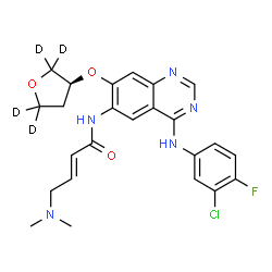 ChemSpider 2D Image | (2E)-N-{4-[(3-Chloro-4-fluorophenyl)amino]-7-[(3S)-(2,2,5,5-~2~H_4_)tetrahydro-3-furanyloxy]-6-quinazolinyl}-4-(dimethylamino)-2-butenamide | C24H21D4ClFN5O3