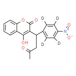 ChemSpider 2D Image | 4-Hydroxy-3-{1-[4-nitro(~2~H_4_)phenyl]-3-oxobutyl}-2H-chromen-2-one | C19H11D4NO6