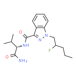ChemSpider 2D Image | N-[(2S)-1-Amino-3-methyl-1-oxo-2-butanyl]-1-(2-fluoropentyl)-1H-indazole-3-carboxamide | C18H25FN4O2