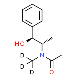 ChemSpider 2D Image | N-[(1S,2S)-1-Hydroxy-1-phenyl-2-propanyl]-N-(~2~H_3_)methylacetamide | C12H14D3NO2