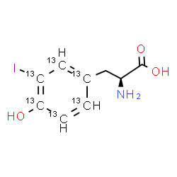 ChemSpider 2D Image | 3-Iodo-L-(1,2,3,4,5,6-~13~C_6_)tyrosine | C313C6H10INO3