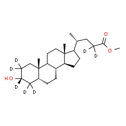 ChemSpider 2D Image | Methyl (3alpha,5beta,9xi,17xi)-3-hydroxy(2,2,3,4,4,23,23-~2~H_7_)cholan-24-oate | C25H35D7O3