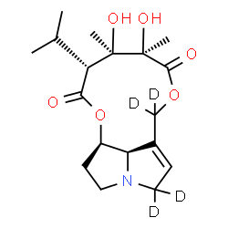ChemSpider 2D Image | (3R,4R,5R,13aR,13bR)-4,5-Dihydroxy-3-isopropyl-4,5-dimethyl(8,8,10,10-~2~H_4_)-4,5,8,10,12,13,13a,13b-octahydro-2H-[1,6]dioxacycloundecino[2,3,4-gh]pyrrolizine-2,6(3H)-dione | C18H23D4NO6