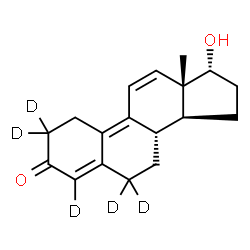 ChemSpider 2D Image | (17alpha)-17-Hydroxy(2,2,4,6,6-~2~H_5_)estra-4,9,11-trien-3-one | C18H17D5O2