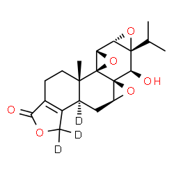 ChemSpider 2D Image | (3bS,4aS,5aS,6R,6aR,7aS,7bS,8aS,8bS)-6-Hydroxy-6a-isopropyl-8b-methyl(3,3,3b-~2~H_3_)-3b,4,4a,6,6a,7a,7b,8b,9,10-decahydrotrisoxireno[6,7:8a,9:4b,5]phenanthro[1,2-c]furan-1(3H)-one | C20H21D3O6