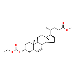 ChemSpider 2D Image | Methyl (3alpha,5beta)-3-[(ethoxycarbonyl)oxy]chol-6-en-24-oate | C28H44O5