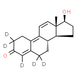 ChemSpider 2D Image | (17beta)-17-Hydroxy(2,2,4,6,6-~2~H_5_)estra-4,9,11-trien-3-one | C18H17D5O2
