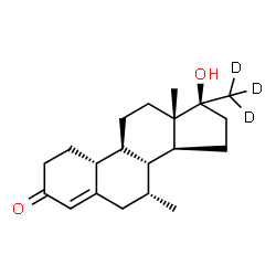 ChemSpider 2D Image | (7alpha,17beta)-17-Hydroxy-7-methyl-17-(~2~H_3_)methylestr-4-en-3-one | C20H27D3O2