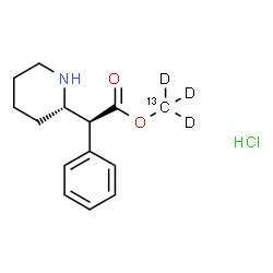 ChemSpider 2D Image | (~13~C,~2~H_3_)Methyl (2S)-phenyl[(2S)-2-piperidinyl]acetate hydrochloride (1:1) | C1313CH17D3ClNO2