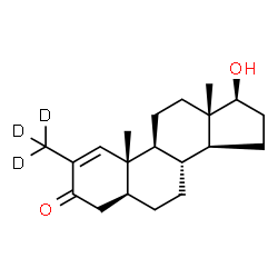 ChemSpider 2D Image | (5alpha,17beta)-17-Hydroxy-2-(~2~H_3_)methylandrost-1-en-3-one | C20H27D3O2