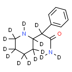 ChemSpider 2D Image | 2-Phenyl-2-[(~2~H_10_)-2-piperidinyl](~2~H_3_)acetamide | C13H5D13N2O