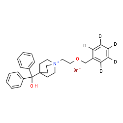 ChemSpider 2D Image | 4-[Hydroxy(diphenyl)methyl]-1-{2-[(~2~H_5_)phenylmethoxy]ethyl}-1-azoniabicyclo[2.2.2]octane bromide | C29H29D5BrNO2