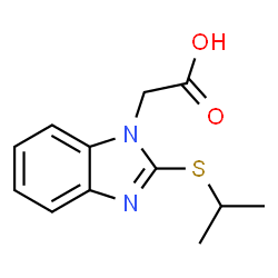 ChemSpider 2D Image | 2-[(1-Methylethyl)thio]-1H-benzimidazole-1-acetic acid | C12H14N2O2S