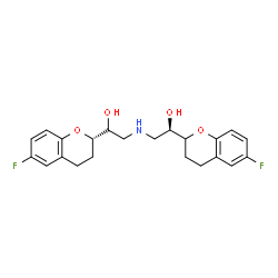 ChemSpider 2D Image | (1S)-1-[(2S)-6-Fluoro-3,4-dihydro-2H-chromen-2-yl]-2-{[(2R)-2-(6-fluoro-3,4-dihydro-2H-chromen-2-yl)-2-hydroxyethyl]amino}ethanol | C22H25F2NO4