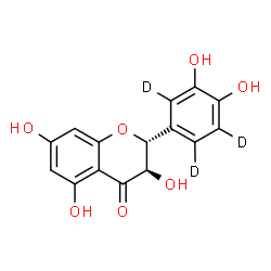 ChemSpider 2D Image | (2R,3R)-2-[3,4-Dihydroxy(~2~H_3_)phenyl]-3,5,7-trihydroxy-2,3-dihydro-4H-chromen-4-one | C15H9D3O7