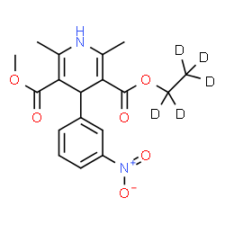 ChemSpider 2D Image | (~2~H_5_)Ethyl methyl 2,6-dimethyl-4-(3-nitrophenyl)-1,4-dihydro-3,5-pyridinedicarboxylate | C18H15D5N2O6