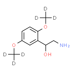 ChemSpider 2D Image | 2-Amino-1-{2,5-bis[(~2~H_3_)methyloxy]phenyl}ethanol | C10H9D6NO3