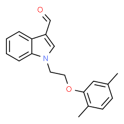 ChemSpider 2D Image | 1-[2-(2,5-Dimethylphenoxy)ethyl]-1H-indole-3-carbaldehyde | C19H19NO2