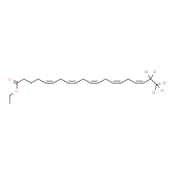 ChemSpider 2D Image | Ethyl (5Z,8Z,11Z,14Z,17Z)-(19,19,20,20,20-~2~H_5_)-5,8,11,14,17-icosapentaenoate | C22H29D5O2